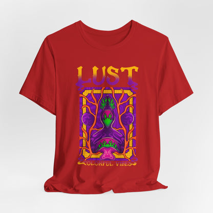 Lust Colorful Vibes Graphic Tee — Psychedelic Tarot-Inspired T-Shirt