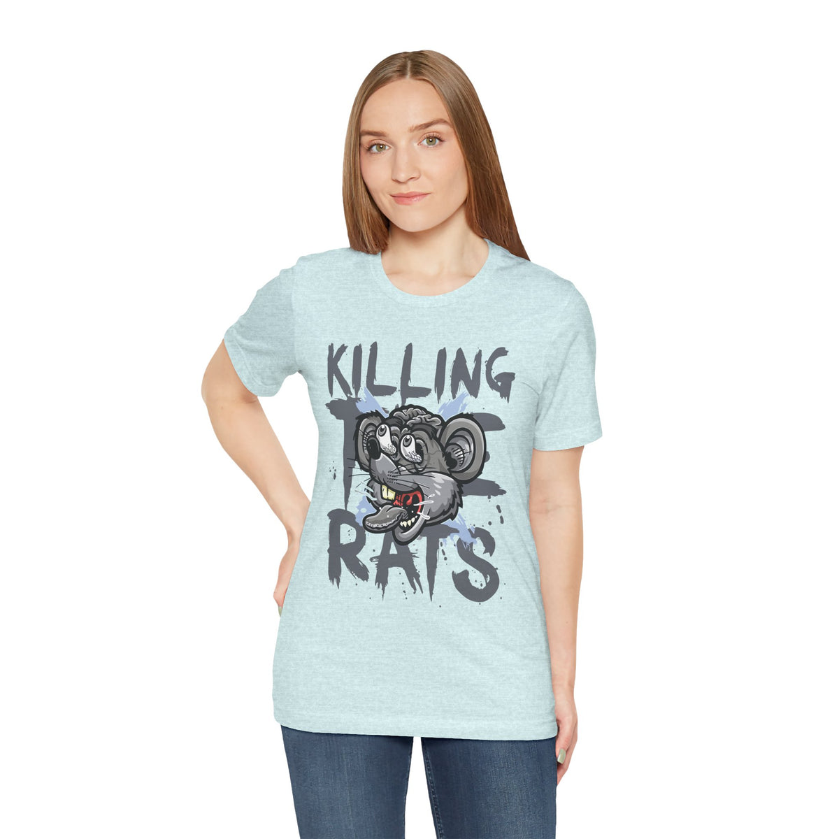 Killing Rats Graphic Tee – Edgy Cartoon Rat Skull Streetwear