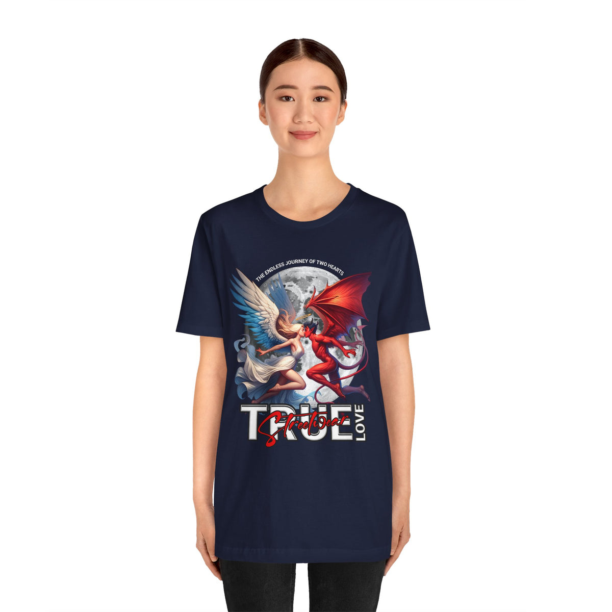 True Love Tee — Angel & Devil Heart Graphic T-Shirt