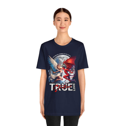 True Love Tee — Angel & Devil Heart Graphic T-Shirt