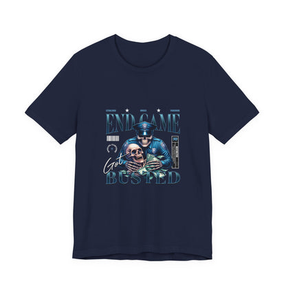 Endgame Got Busted Tee — Police Skull Graphic T-Shirt
