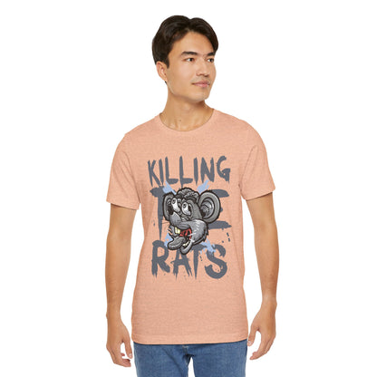 Killing Rats Graphic Tee – Edgy Cartoon Rat Skull Streetwear