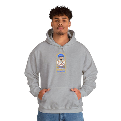 Anime Blue-Haired Character Hoodie — 'Promise to Be Trusted' Graphic Pullover