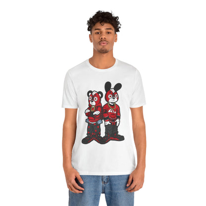 Streetwear Cartoon Bear & Bunny Tee — Hip Hop Graphic T-Shirt