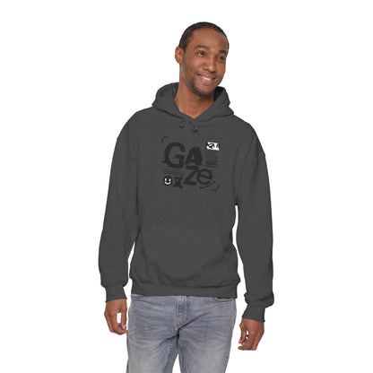 Gaze Graphic Hoodie — Distressed Text Urban Streetwear