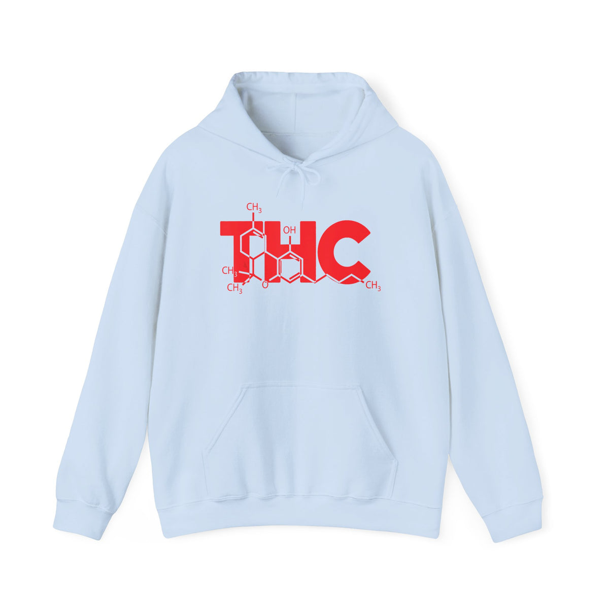 THC Molecule Hoodie – Red Chemistry Logo Cannabis Sweatshirt