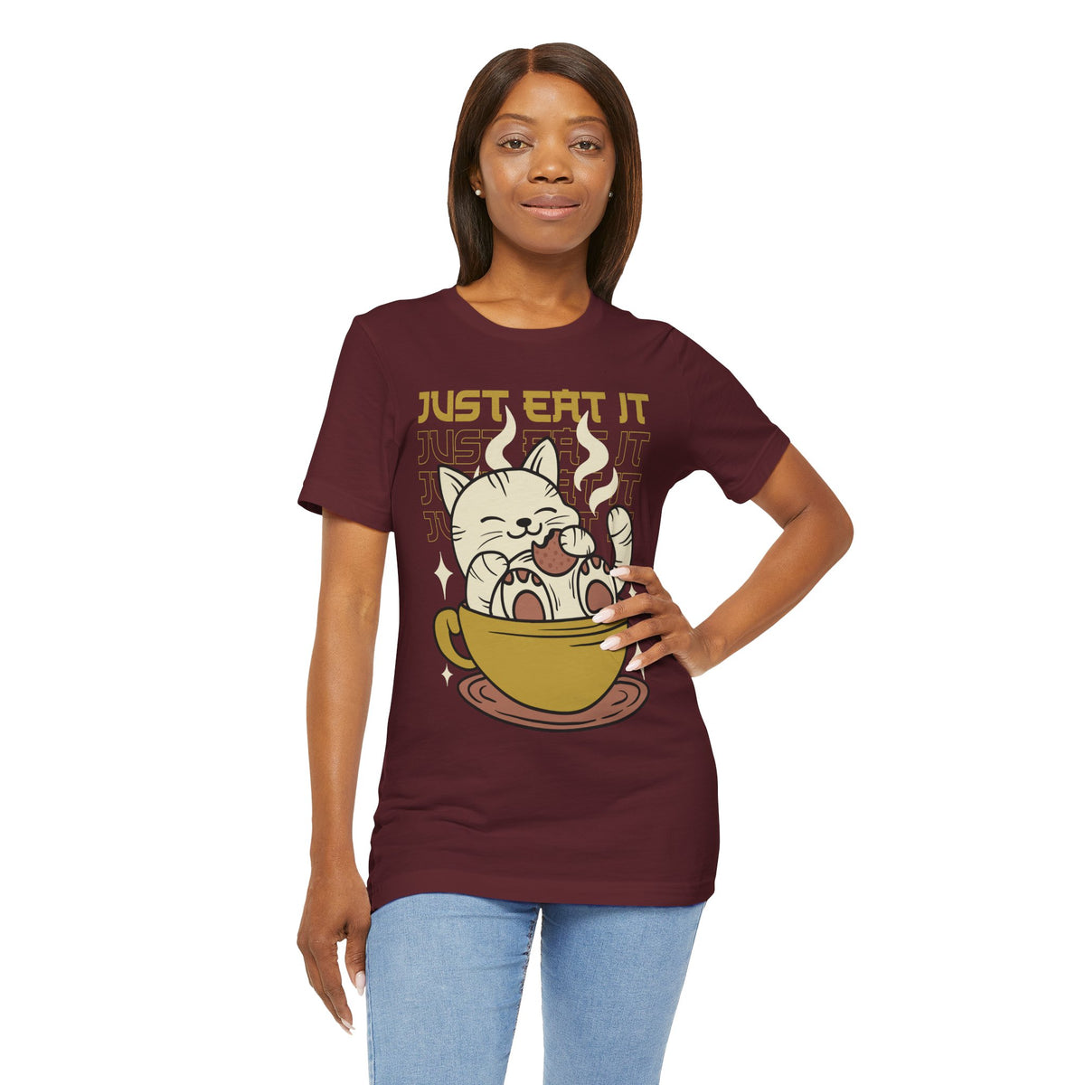 Just Eat It Cat Tee — Cute Kawaii Cat in Tea Cup T-Shirt