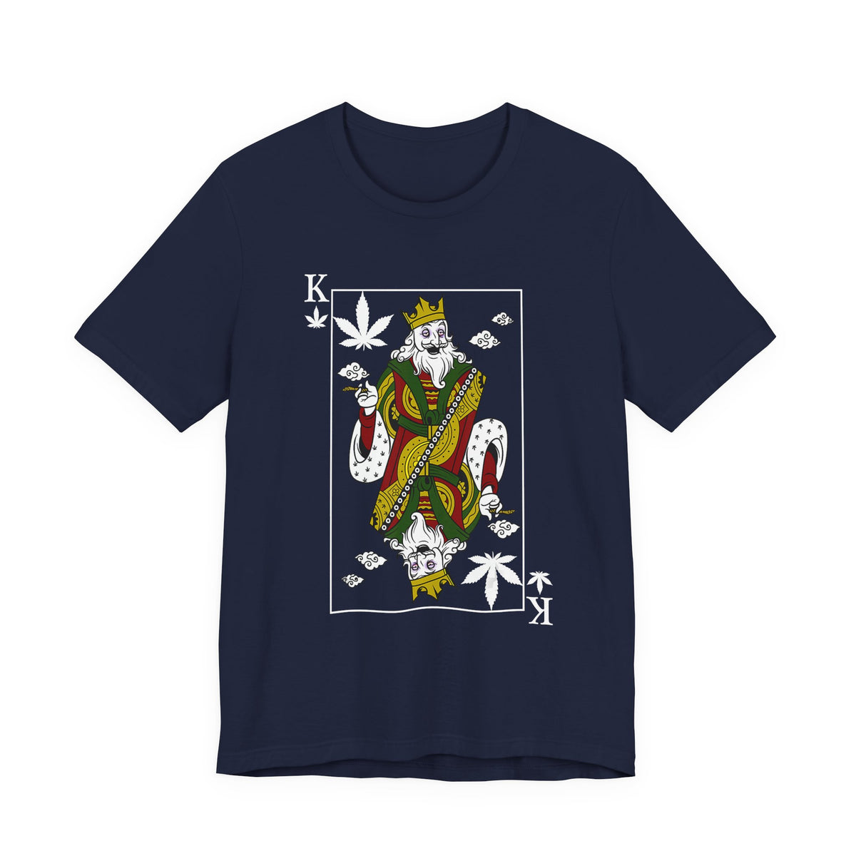 King of Leaves Graphic Tee — Playing Card Cannabis Design