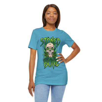 Stoned to the Bone Skull Tee — Cannabis Leaf Graphic T-Shirt