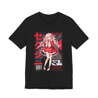 Anime Girl Graphic Tee — "Get Silly!" Red Harajuku Style T-Shirt