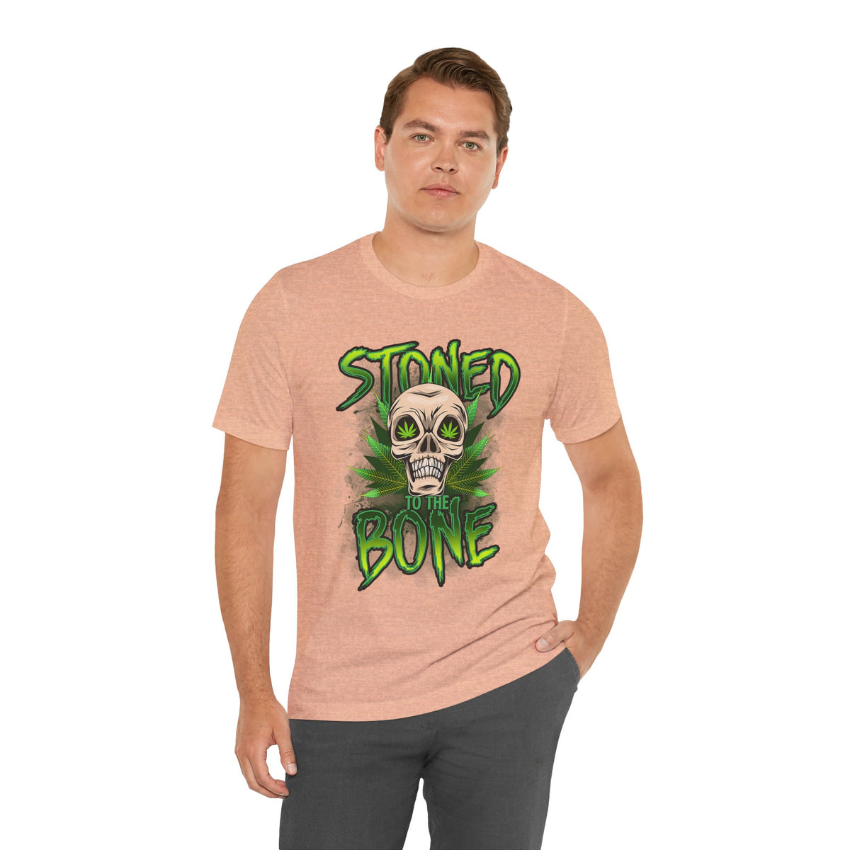 Stoned to the Bone Skull Tee — Cannabis Leaf Graphic T-Shirt