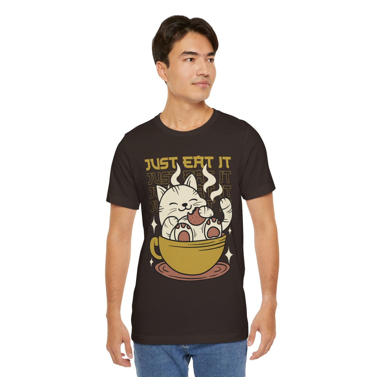 Just Eat It Cat Tee — Cute Kawaii Cat in Tea Cup T-Shirt