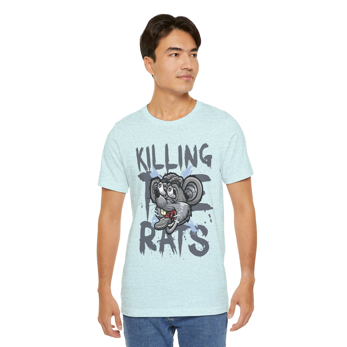 Killing Rats Graphic Tee – Edgy Cartoon Rat Skull Streetwear