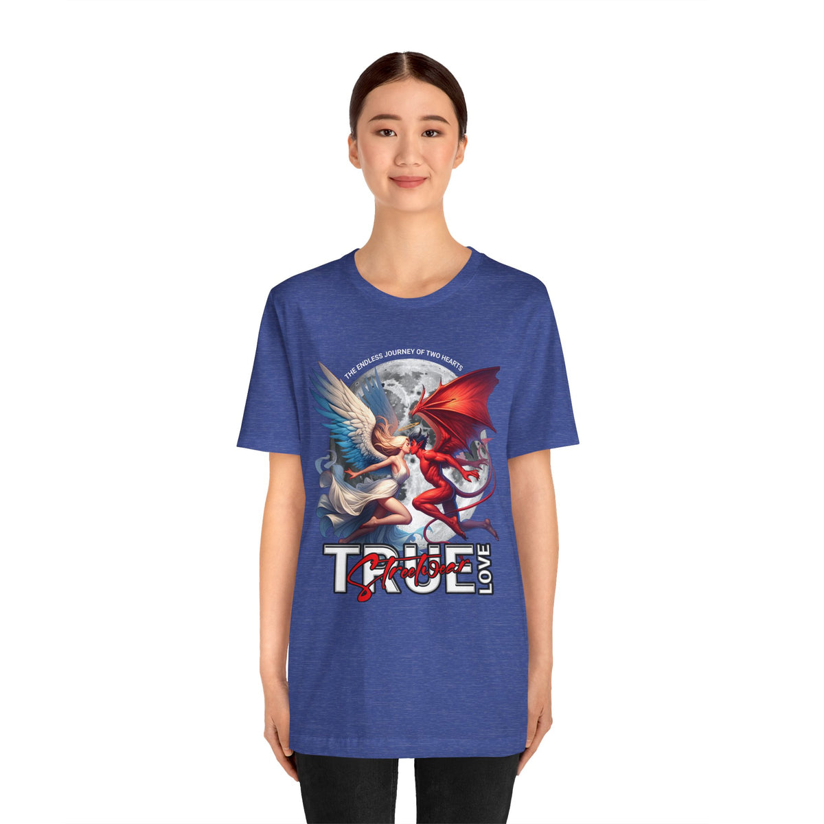 True Love Tee — Angel & Devil Heart Graphic T-Shirt