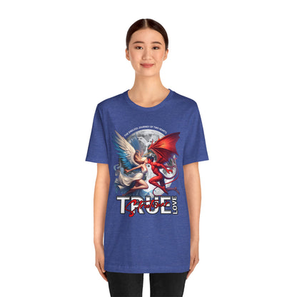 True Love Tee — Angel & Devil Heart Graphic T-Shirt
