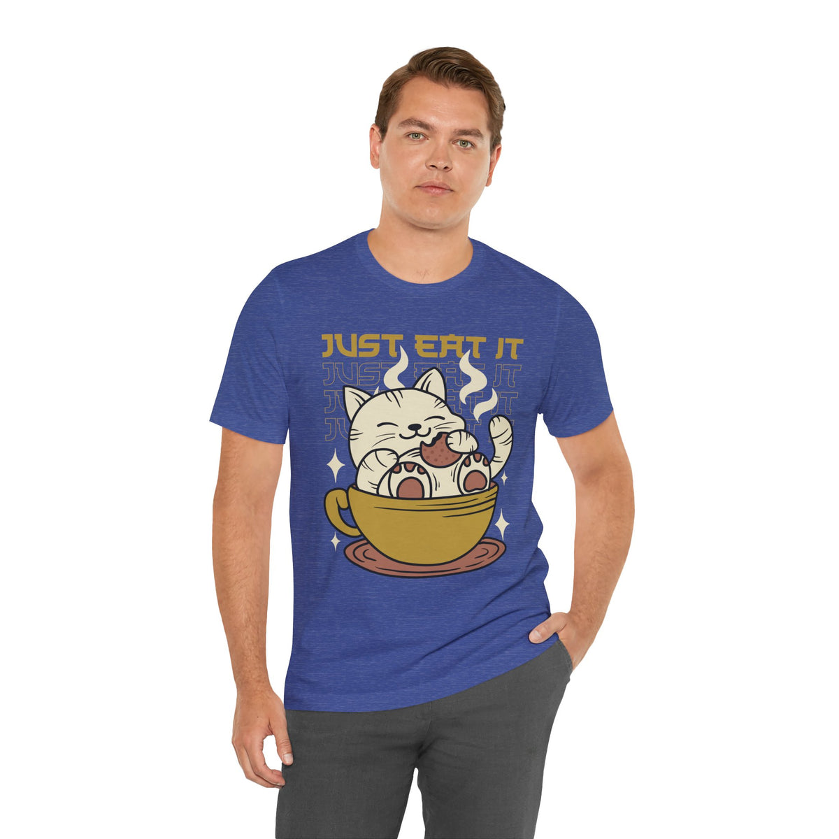 Just Eat It Cat Tee — Cute Kawaii Cat in Tea Cup T-Shirt