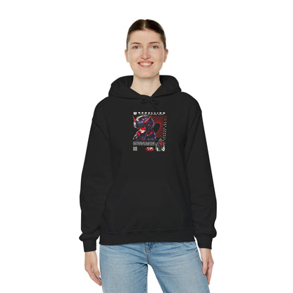 Cyber Samurai Hoodie — Futuristic Red Oni Graphic Pullover