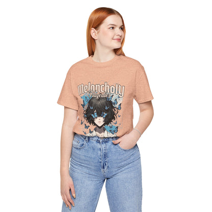 Melancholy Tragedia Anime Tee — Blue Butterflies Graphic T-Shirt
