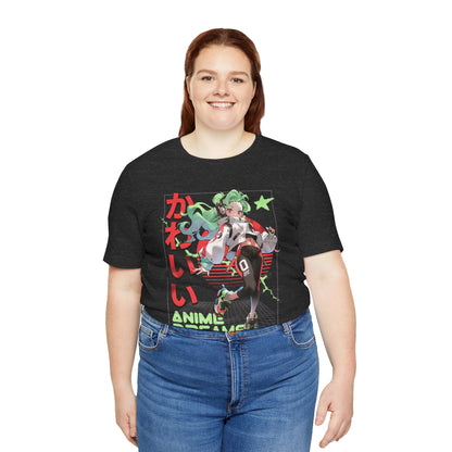 Anime Dreams Kawaii Tee — Neon Retro Anime Girl Graphic T-Shirt