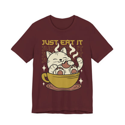 Just Eat It Cat Tee — Cute Kawaii Cat in Tea Cup T-Shirt