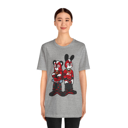 Streetwear Cartoon Bear & Bunny Tee — Hip Hop Graphic T-Shirt