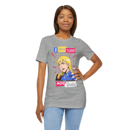 Anime Quotes T-Shirt — "I Speak Fluent Anime Quotes" Retro Manga Style Tee