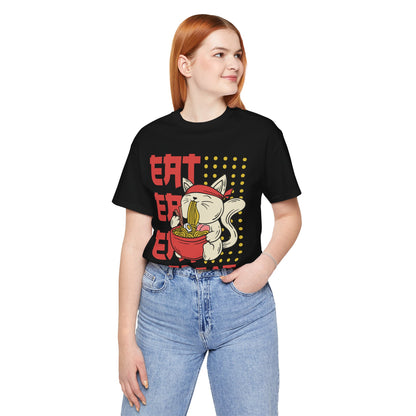 Ramen Cat Tee — "Eat Sleep Repeat" Cute Noodle Lover T-Shirt