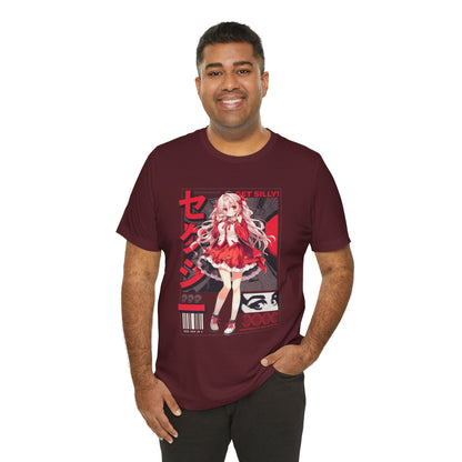 Anime Girl Graphic Tee — "Get Silly!" Red Harajuku Style T-Shirt