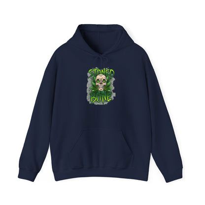 Skull 'Stoned Bone' Hoodie – Green Cannabis Skull Graphic Pullover