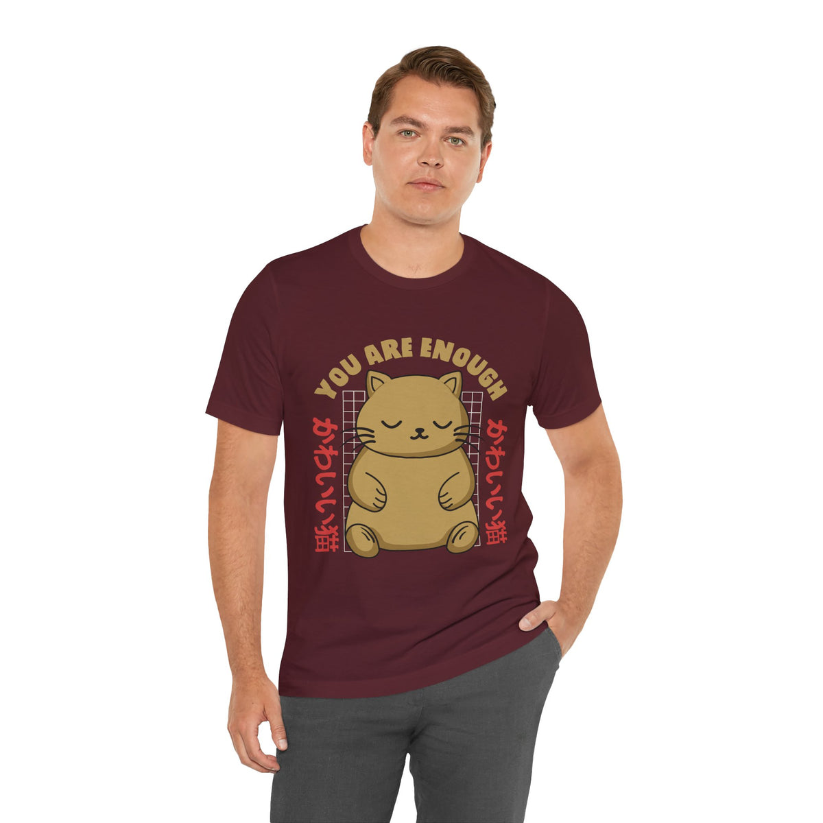 You Are Enough Cat T-Shirt — Kawaii Japanese Cute Cat Tee