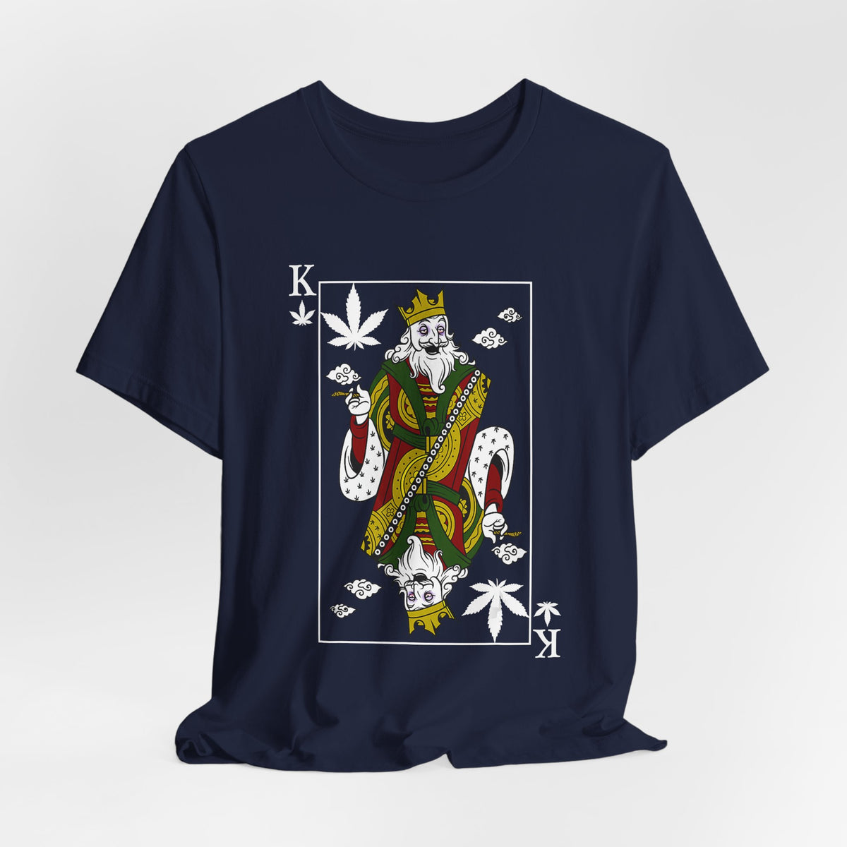 King of Leaves Graphic Tee — Playing Card Cannabis Design