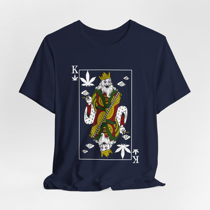 King of Leaves Graphic Tee — Playing Card Cannabis Design