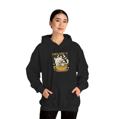 Cat Latte Hoodie - "Just Eat It" Cute Cat in Cup Sweatshirt