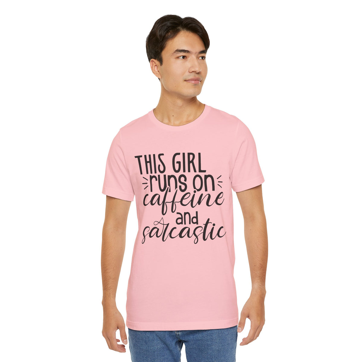 Funny Women’s Tee — "This Girl Runs on Caffeine and Sarcastic"
