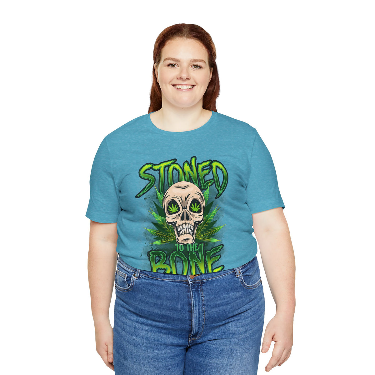 Stoned to the Bone Skull Tee — Cannabis Leaf Graphic T-Shirt