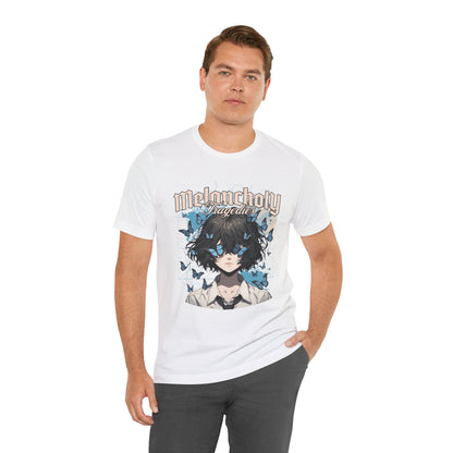 Melancholy Tragedia Anime Tee — Blue Butterflies Graphic T-Shirt