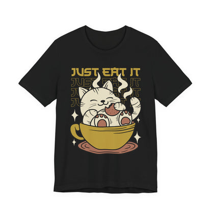 Just Eat It Cat Tee — Cute Kawaii Cat in Tea Cup T-Shirt