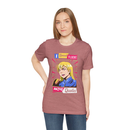 Anime Quotes T-Shirt — "I Speak Fluent Anime Quotes" Retro Manga Style Tee