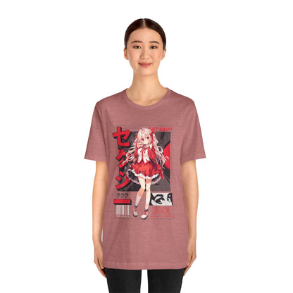 Anime Girl Graphic Tee — "Get Silly!" Red Harajuku Style T-Shirt