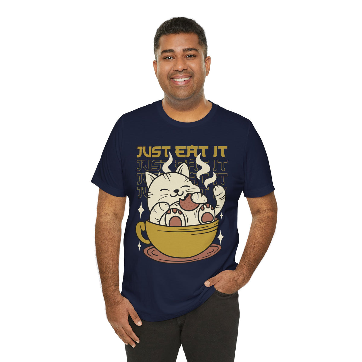 Just Eat It Cat Tee — Cute Kawaii Cat in Tea Cup T-Shirt