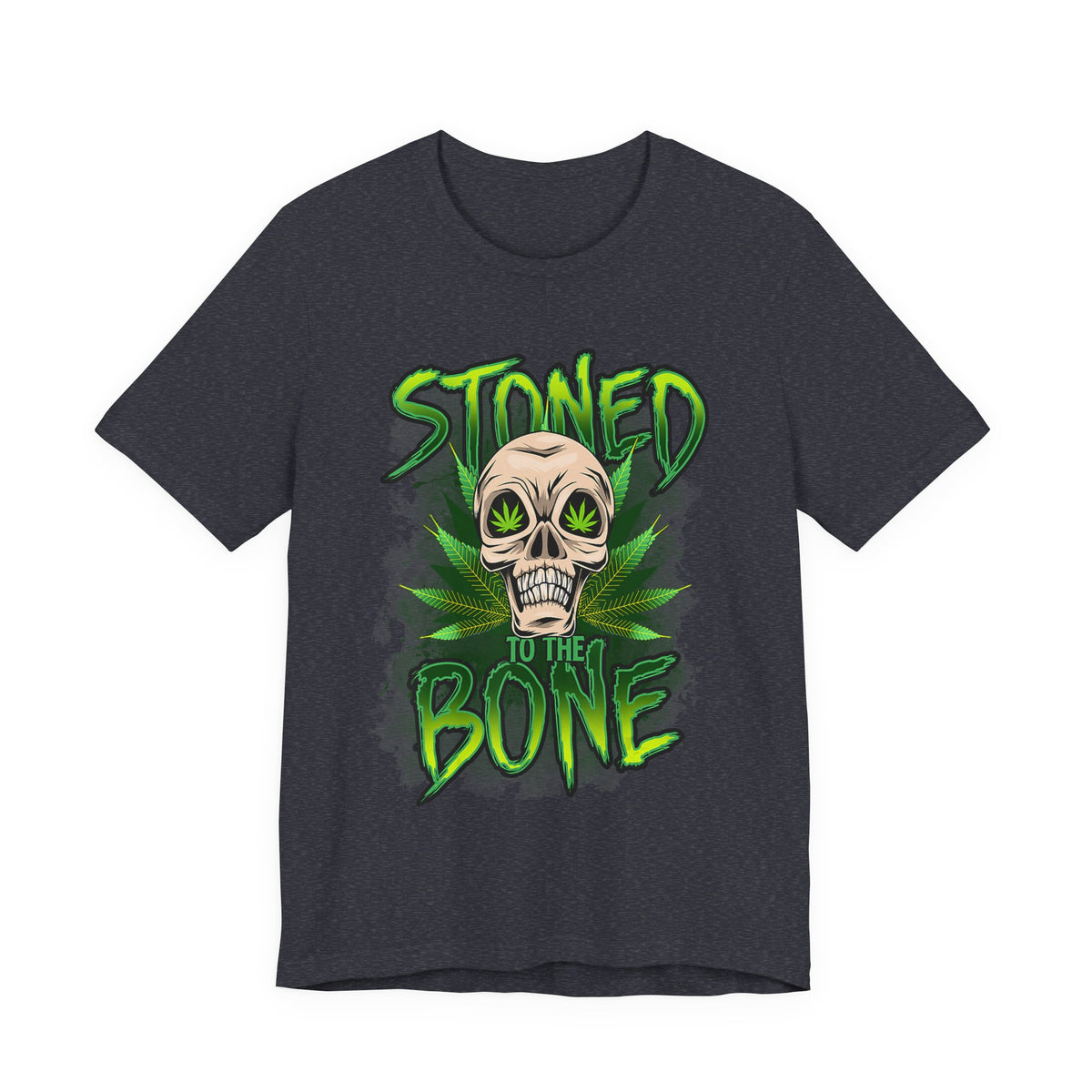 Stoned to the Bone Skull Tee — Cannabis Leaf Graphic T-Shirt