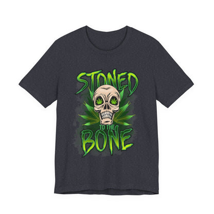 Stoned to the Bone Skull Tee — Cannabis Leaf Graphic T-Shirt