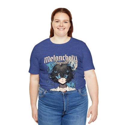 Melancholy Tragedia Anime Tee — Blue Butterflies Graphic T-Shirt