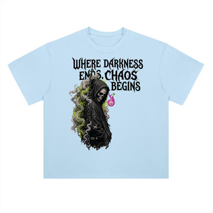Where Darkness Ends Grim Reaper Graphic Drop Shoulder Tee