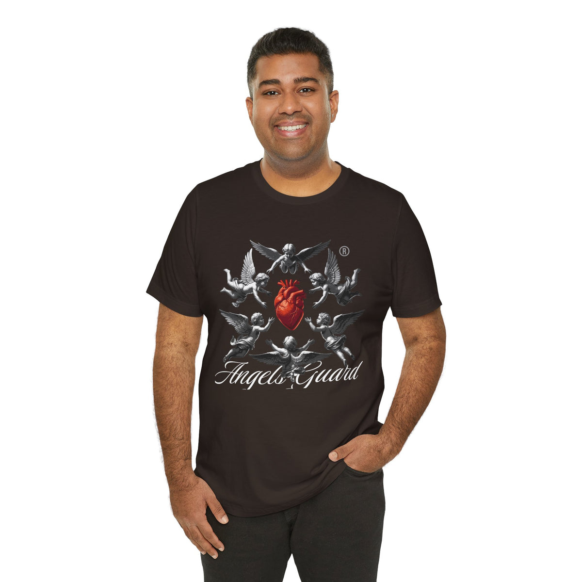 Angel Guard T‑Shirt — Sacred Heart & Cherub Graphic Tee