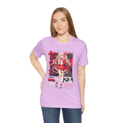 Anime Girl Graphic Tee — "Get Silly!" Red Harajuku Style T-Shirt