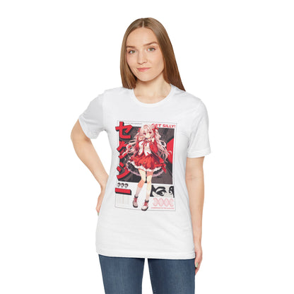 Anime Girl Graphic Tee — "Get Silly!" Red Harajuku Style T-Shirt