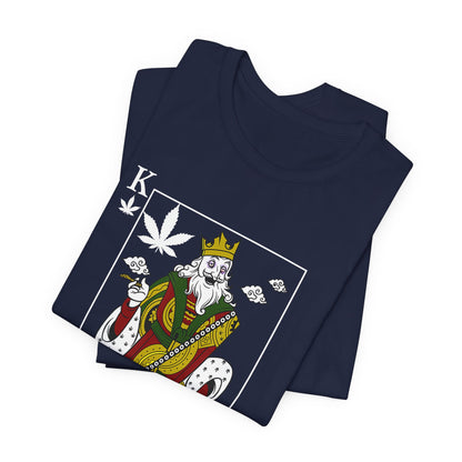 King of Leaves Graphic Tee — Playing Card Cannabis Design