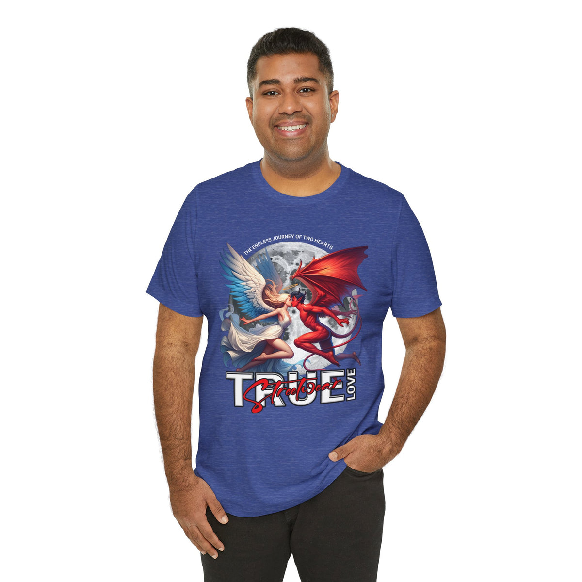 True Love Tee — Angel & Devil Heart Graphic T-Shirt