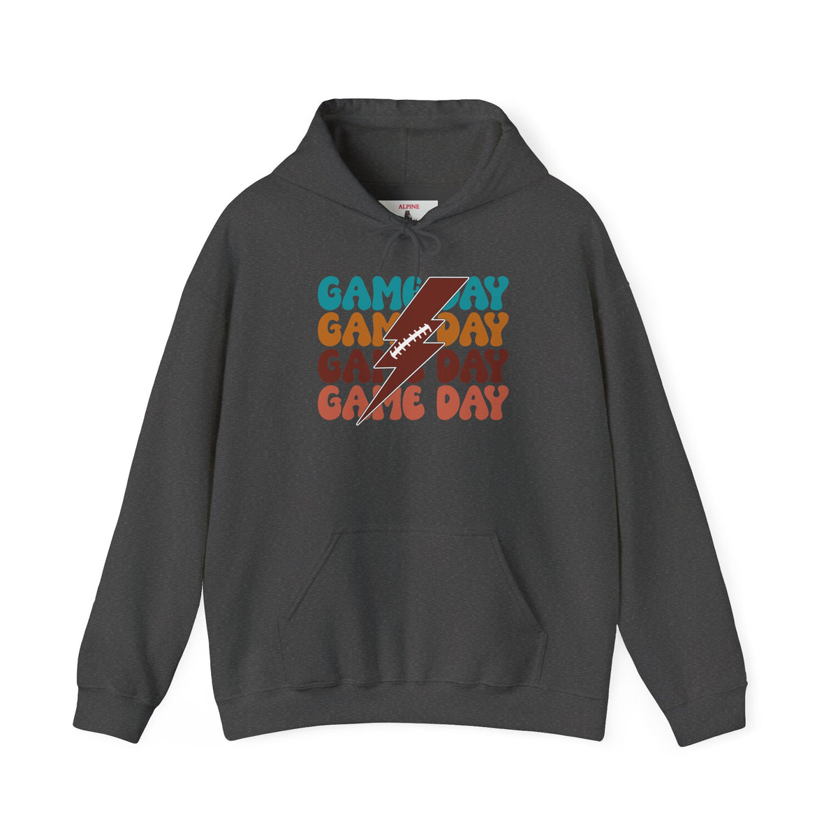 Football Thunderbolt Game Day boxy Graphic Tee